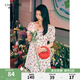 秋水伊人復古方領(lǐng)時尚連衣裙夏季新款女裝優(yōu)雅氣質(zhì)設(shè)計感裙子 花料 M