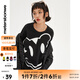 美特斯邦威衛(wèi)衣男新款春季新款時(shí)尚印花內(nèi)搭情侶裝套頭圓領(lǐng)男上衣 影黑 S 165 88A