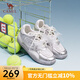 駱駝（CAMEL）月牙蕾絲德訓鞋2025年春夏穿搭甜美休閑板鞋銀色女鞋 L25S577059B蕾絲款 米/銀 37