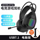 達爾優(yōu)LH716頭戴式耳機耳麥電競游戲電腦筆記本USB有線(xiàn)家用帶麥克風(fēng)話(huà)筒辦公學(xué)習采購直播網(wǎng)課音樂(lè )網(wǎng)吧 黑色【7.1聲道-單USB接口】
