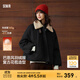 森馬（Semir）羽絨服女插肩袖可脫卸毛領(lǐng)2025新款冬季oversize花苞外套復(fù)古 黑色調(diào)（灰鴨絨）00399（特寬松介意可拍小一碼） S