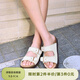 TOOMANYSHOES 【王玉雯同款】 小島度假夏季新款勃肯鞋女外穿厚底沙灘涼拖女鞋 米白 37