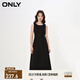 ONLY夏季通勤顯瘦吊帶收腰A字中長(zhǎng)款連衣裙女|124242010 J1Z 黑色牛仔提花印花 XL (175) 92A