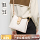 蔻一（Cnoles）水桶包女士真牛皮通勤百搭單肩斜挎包品牌高級感生日禮物送女友
