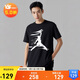 Jordan男子喬丹  純棉透氣 撞色飛人印花Logo 短袖T恤FZ1920-010黑M