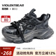 暴力熊（VIOLENTBEAR）男鞋老爹鞋夏季新款網(wǎng)面透氣運(yùn)動(dòng)鞋增高休閑時(shí)尚百搭潮牌女鞋情侶 灰擦（男女同款） 43