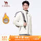 駱駝（CAMEL）立領(lǐng)抓絨衣男休閑運動(dòng)加厚保暖外套 Y13CY0L5018 米白 L