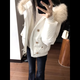 鏡莎棉服女2025年新款冬季羽棉襖絨服女加厚短款派克服女毛領(lǐng)連帽外套 白色 均碼 可以備注碼數