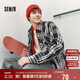 森馬（Semir）牛仔外套男美式復(fù)古格紋襯衫式夾克2025春上衣小寬松109125108114