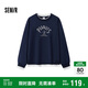 森馬（Semir）史努比系列衛衣女拼接假兩件寬松冬2024繡花抓絨上衣109724116003