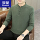 羅蒙（ROMON）立領(lǐng)長(cháng)袖t恤男士春秋冬季中國風(fēng)亨利領(lǐng)polo衫盤(pán)扣內搭德絨打底衫 8806綠色 2XL