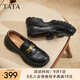 他她（TATA）2025秋商場(chǎng)同款時(shí)尚休閑女樂(lè)福鞋新款7PJA5CA5 黑色 37