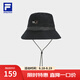 FILA斐樂(lè)官方情侶款男士女士圓帽夏戶(hù)外運(yùn)動(dòng)帽防風(fēng)遮陽(yáng)帽寬檐帽 深黑-BK XS