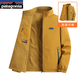 PATA巴塔戶(hù)外哥尼亞冬季雙面穿搖粒絨棉衣男女寬松加絨保暖三防沖鋒衣 焦糖色 XL
