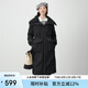 艾萊依羽絨服女仿羊羔毛領(lǐng)拼接長款時尚加厚過膝外套冬 炭黑160