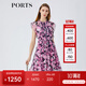 PORTS寶姿女裝春夏新品時尚碎花圓領(lǐng)短袖連衣裙LM8D240MPP109 丈青印花 M (6)