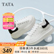 他她（TATA）小白鞋2025夏季新款奶油泡泡厚底女鞋增高松糕鞋板鞋 白/黑 36