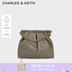 CHARLES&KEITH子母鏈條大容量流浪包托特包單肩斜挎包女包七夕禮物CK2-40671449 CK2-40671539Taupe灰褐色 L
