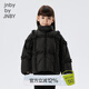 jnby by JNBY江南布衣童裝冬短款荷葉邊拼接羽絨服休閑寬松女童兒童1NAC13381 001本黑 120 cm
