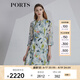 PORTS寶姿春夏新品女裝七分袖收腰顯瘦連衣裙LM8D058MPP095 奶綠色印花 L (8)