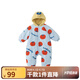 papa爬爬冬季嬰兒夾棉連體衣男女寶寶棉爬服加厚保暖外出可愛(ài) 藍色 80cm
