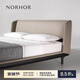 NORHOR北歐表情/莫倫堡系列/意式簡(jiǎn)約/UTO真皮軟靠背實(shí)木雙人床G 現貨 框架結構1800mm*2000mm