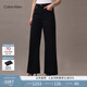 Calvin KleinJeans25春夏女士美式復古摩登潮流黑色微彈ck闊腿牛仔褲47B089G CLT-牛仔黑（R） 27