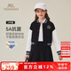 英氏（YEEHOO）女童套裝兒童棒球服裙子兩件裝中大童裝休閑學(xué)院風(fēng)秋裝 黑色 150