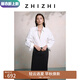 致知ZHIZHI 百寶妝 收腰微撞色細節(jié)襯衫25年秋季新款通勤顯腰細 雅白 XS