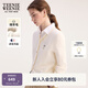 Teenie Weenie【四季針織】小熊女綿羊毛開(kāi)衫25秋圓領(lǐng)舒適內搭毛衣 象牙白 S
