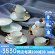 華光國(guó)瓷 華青瓷骨瓷茶具套裝 茶咖兩用茶杯咖啡杯 千峰翠色系列茶具 9頭 茶具