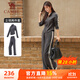 駱駝（CAMEL）立領(lǐng)健身女裝撞色修身兩件套運動(dòng)服 Y24CAWL6620 墨灰 M
