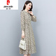 皮爾卡丹碎花長(cháng)袖連衣裙女春秋2025新款高端氣質(zhì)裙子夏 米色 M 【建議85-105斤】