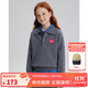 ELLE KIDS童裝 學(xué)院風(fēng)愛(ài)心繡標針織女童秋裝翻領(lǐng)毛衣/半身裙可選 灰色-上衣 165 (M)