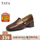 他她（TATA）2025秋商場(chǎng)同款時(shí)尚女氣質(zhì)瑪麗珍鞋新款UVD01CQ5 啡色 37