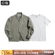 馬登工裝法式復(fù)古長袖古巴領(lǐng)襯衫那不勒斯美式桃皮絨薄襯衣男秋季外套 淺綠襯衫+短t組合 2XL