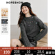 紅袖慵懶風(fēng)休閑毛衣冬季2024新款女裝幻彩珠片圓領(lǐng)顯瘦簡約氣質(zhì)針織衫 烏云灰058 L