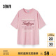 森馬（Semir）短袖T恤女中長(cháng)款斑駁字母個(gè)性夏季街頭寬松蠟染做舊108324100009