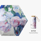 三棲虎德國品質(zhì)晴雨兩用太陽(yáng)傘小巧便攜防曬防紫外線(xiàn)折疊手繪插畫(huà)感文藝 【六折扁傘】】藝術(shù)家白玫瑰【紫外線(xiàn)阻隔率99】 收攏長(cháng)度14cm+布套