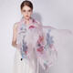 DAVINCICODE真絲絲巾女送長(cháng)輩春夏季桑蠶絲防曬披肩紗巾媽媽生日禮物 俏麗茶花 淺粉