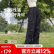 駱駝（CAMEL）工裝運動(dòng)褲新款多口袋高腰彈力抽繩束腳褲徒步登山褲女
