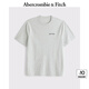 ABERCROMBIE & FITCH【經(jīng)典LOGO】男裝25夏美式復古重磅圓領短袖T恤KI123-5029 淺麻灰色 S (175/92A)