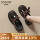 卓詩尼粗跟小皮鞋女2025年秋季新款蝴蝶結單鞋復古配裙子jk厚底樂福鞋女 棕色 37