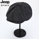 JEEP SPIRIT浴血黑幫剃刀黨冬天帽子貝雷帽男八角帽英倫畫(huà)家帽秋冬毛呢報童帽 黑色 M 加大碼(59-63c)