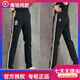 酷奇春季新品條紋休閑褲男高端歐貨刺繡運動(dòng)衛褲彈力修身顯瘦直筒褲男 黑色 28  【80-95斤】