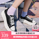 斯凱奇（Skechers）女鞋秋季潮流百搭透氣時尚板鞋帆布鞋 黑色/BLK 37