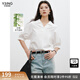 衣香麗影白色翻領(lǐng)襯衫女士2025年春裝新款法式獨特高級感抗皺上衣 本白 S