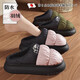 DFBK日本羽絨棉拖鞋女士冬季2025新款情侶室內家居保暖防滑防水棉鞋男 白色【日本蓄熱鎖溫技術(shù) 防水鞋面三秒速暖】 36 37
