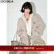 COCOBELLA休閑風(fēng)加絨字母開(kāi)衫外套松弛感穿搭銀狐絨棒球服SC67 米灰 M