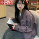 SNYDER WEAR美式外套女紫色工裝外套女秋季新款學(xué)院風(fēng)小個子刺繡棒球服外套女 淺紫色  S 建議90斤左右